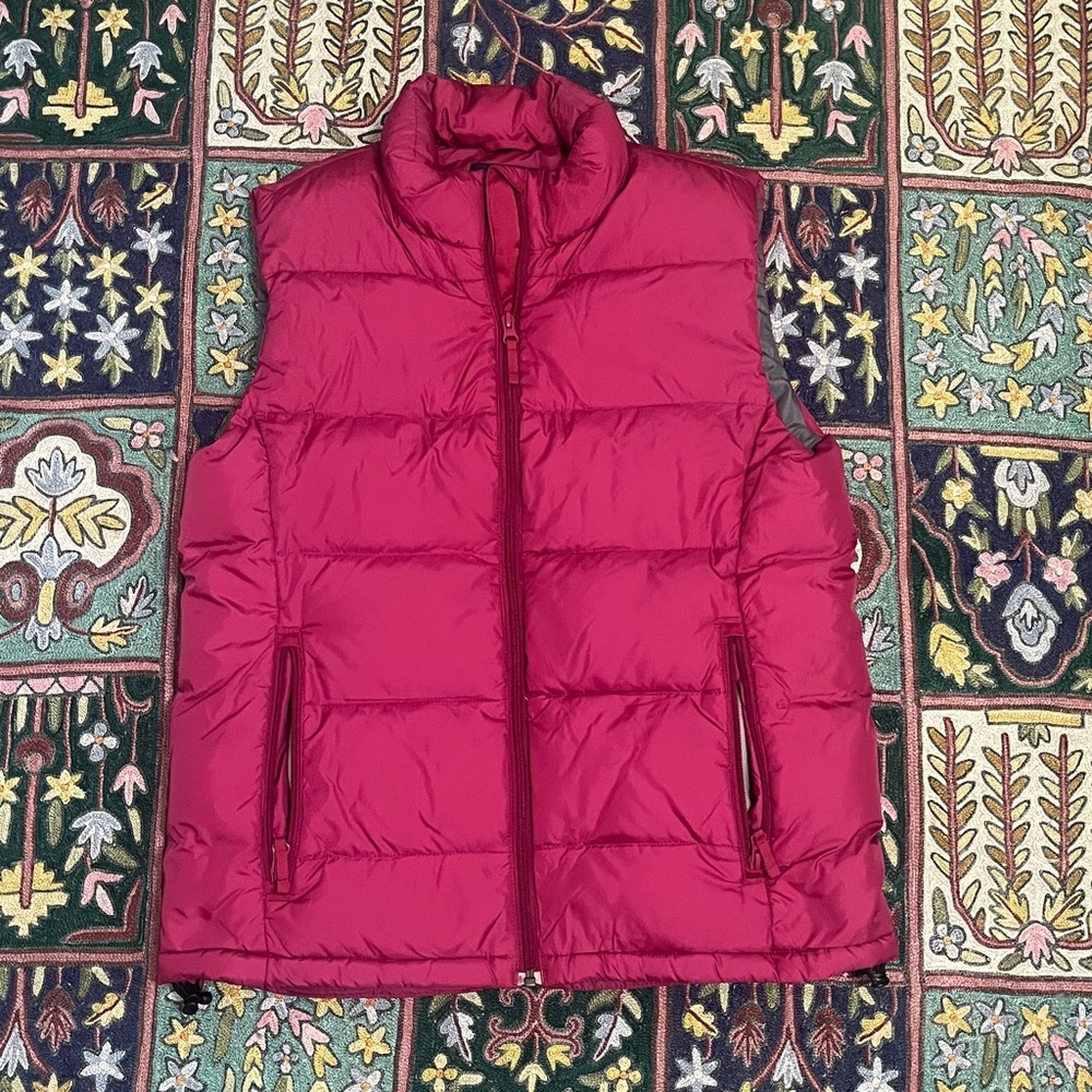 Lands end pink down puffer vest
